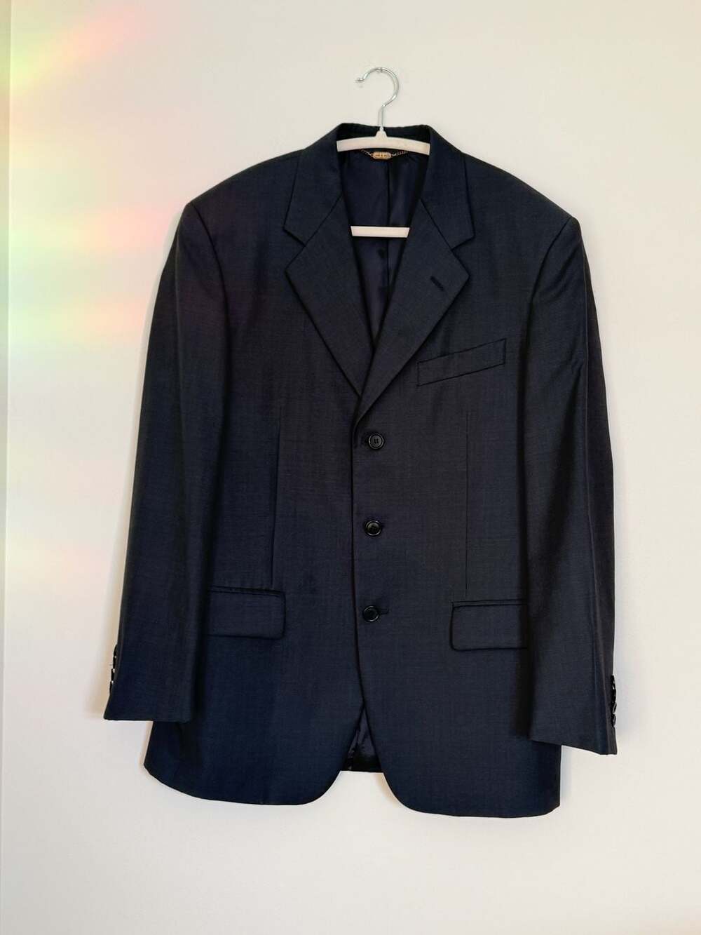 Luciano Soprani Wool Blazer Size 48 R6 navy men’s super 100’s